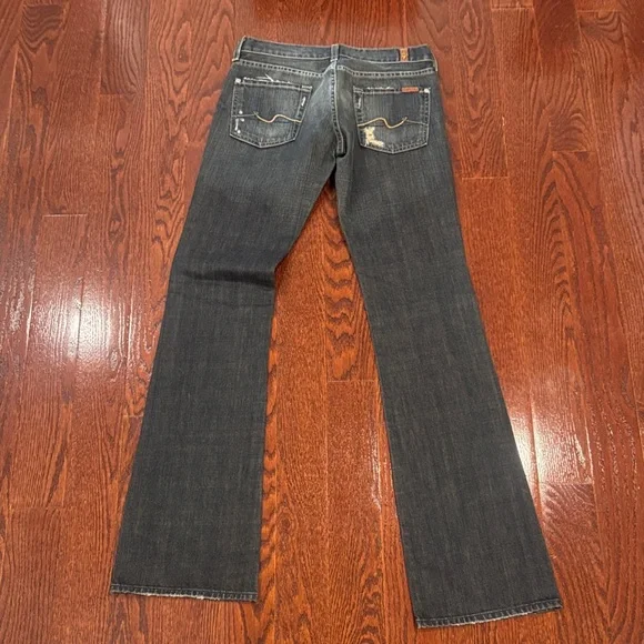7 For All Mankind Distressed Bootcut Jeans - Picture 2 of 6